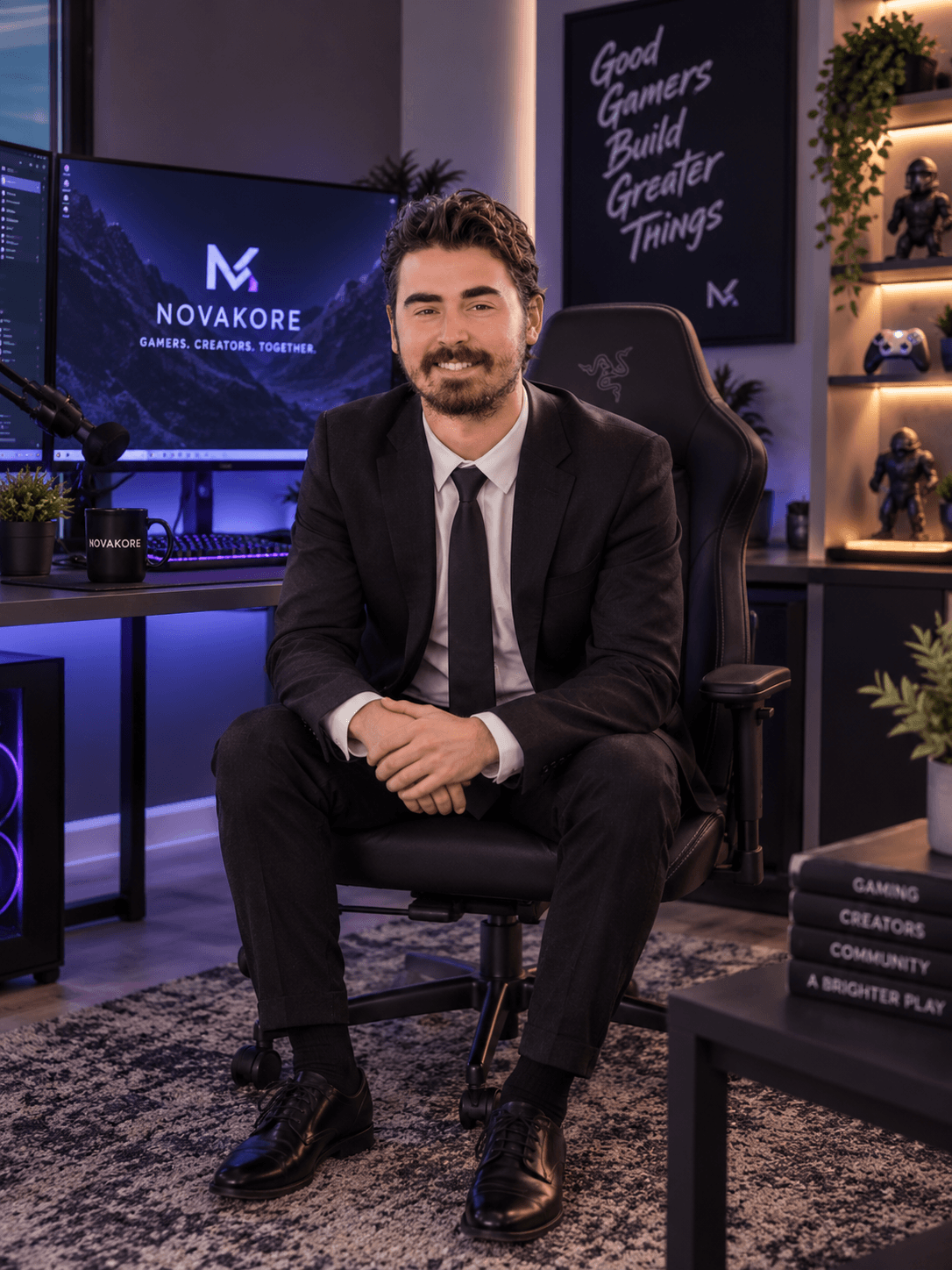 The founder of NovaKore in the creator studio